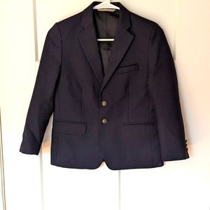Nordstrom Navy Blue Wool Blend Boys Blazer Jacket Size 10R